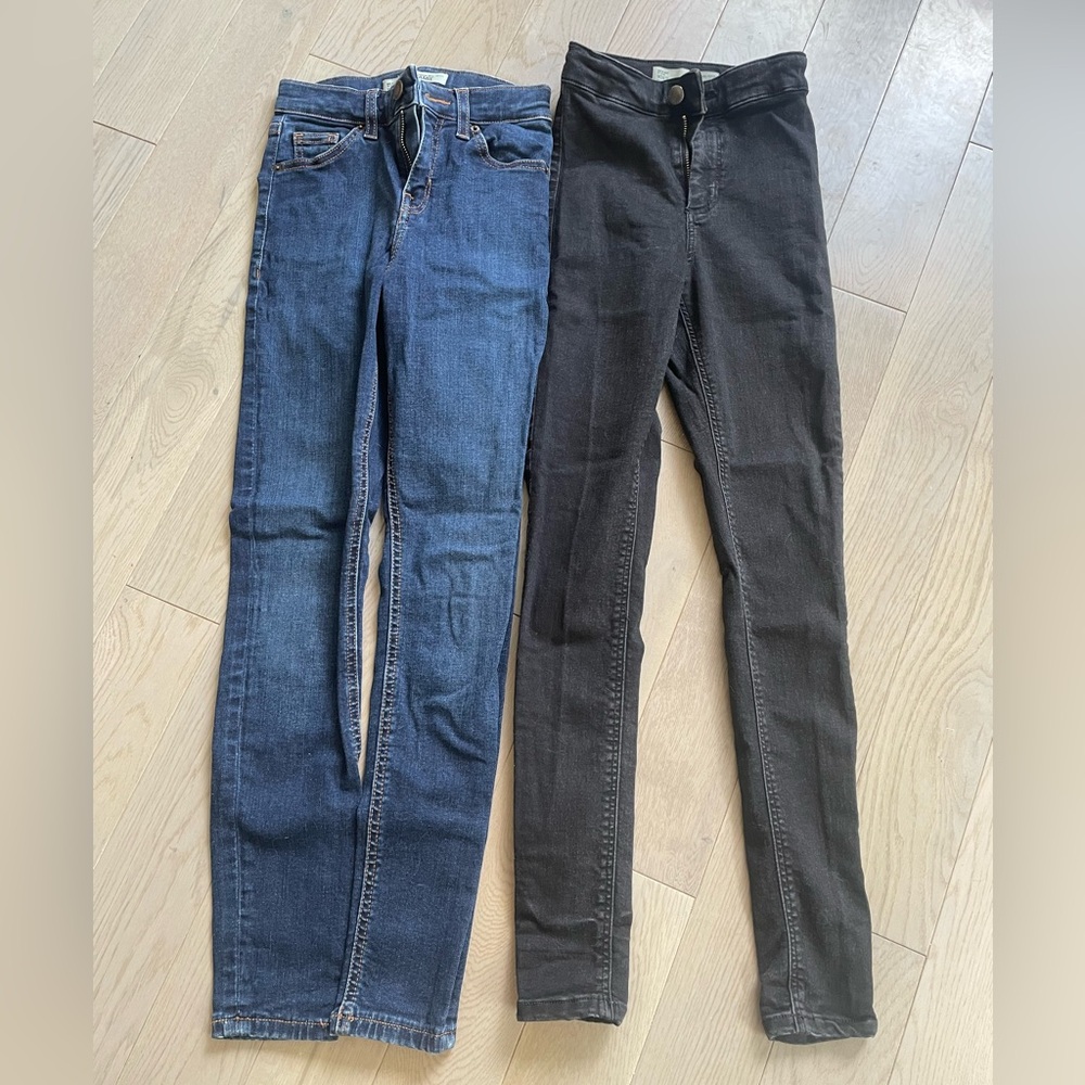 2 top shop jeans W24 Jamie and Joni
